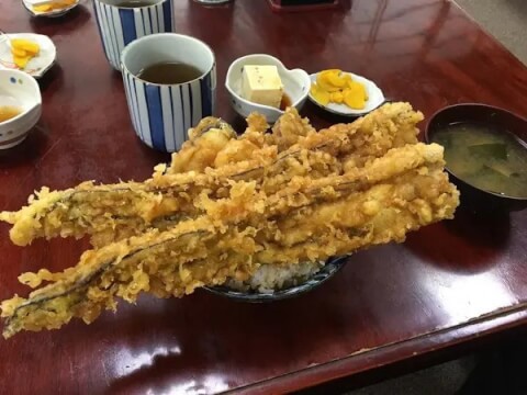 深川つり舟_あなご天丼_国立駅ランチ