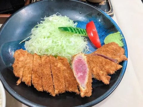 牛カツおか田_牛ロースランチかつセット_新橋