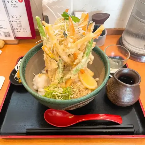 花は咲く_かき揚げぶっかけうどん_中野ランチ