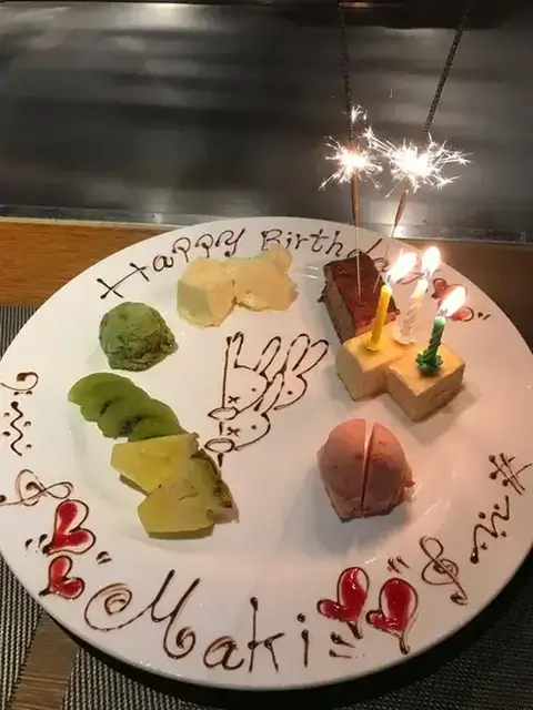 池袋ディナー _鉄板焼_ORCA _誕生日プレート