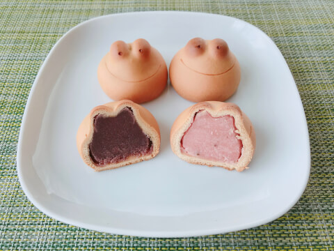 青柳総本家_カエルまんじゅう_こしあん_さくらあん
