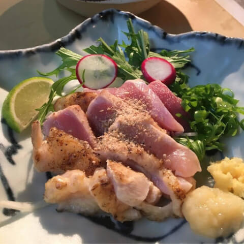 菊乃鶏_鶏のタタキ_三島居酒屋