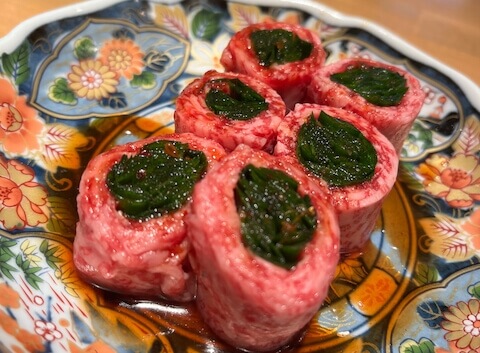 リバティ_ニラ巻きロース_北新地_焼肉