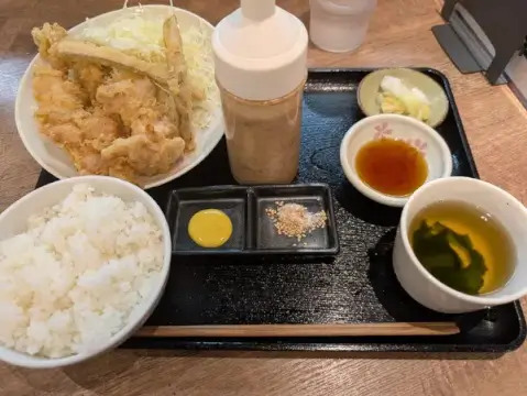八重洲_ランチ_おでん屋たけし_鶏天定食