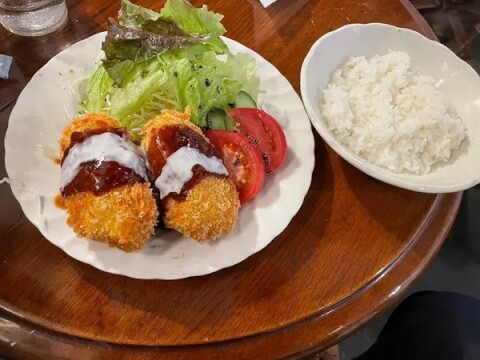 六曜舎_ミートコロッケ_中野ランチ