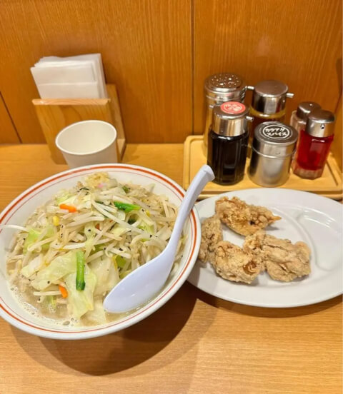 タンメンと唐揚げセット_タンメン トナリ 東陽町店_ラーメン_東陽町