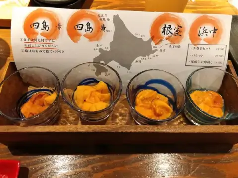 うに小屋 高田馬場_うに食べ比べ_東京うに
