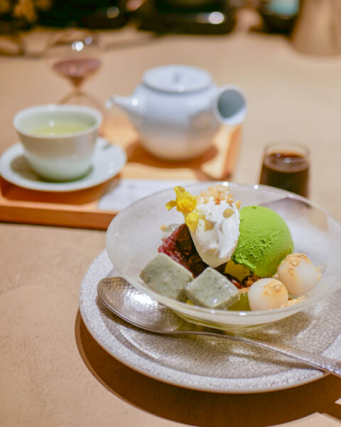 神楽坂茶寮_生麩と白玉クリームあんみつ_神楽坂_和カフェ