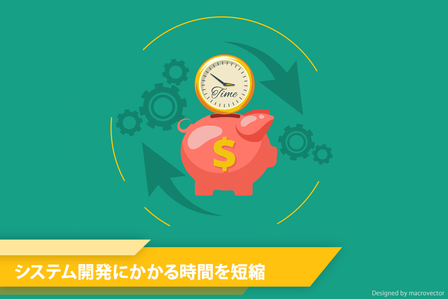 第三のメリットはシステム開発にかかる時間を短縮できることです