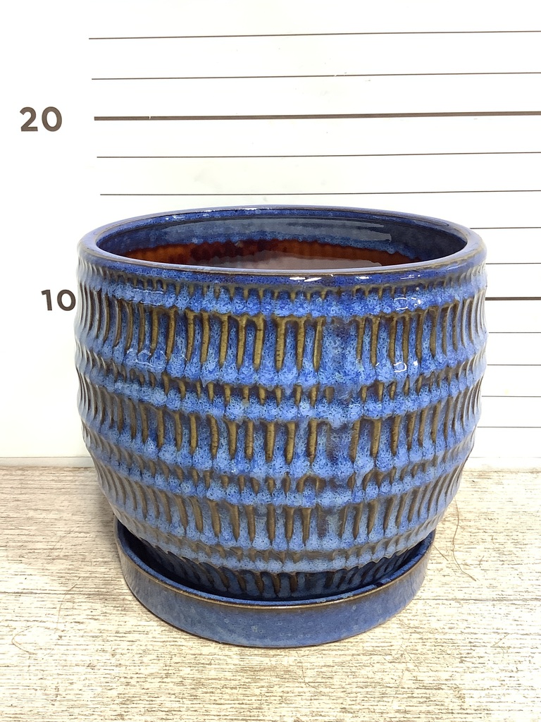 鉢カバー・植木鉢 クラッツ シノ 4号鉢用 ブルー #GREENPOT CP-2518BU