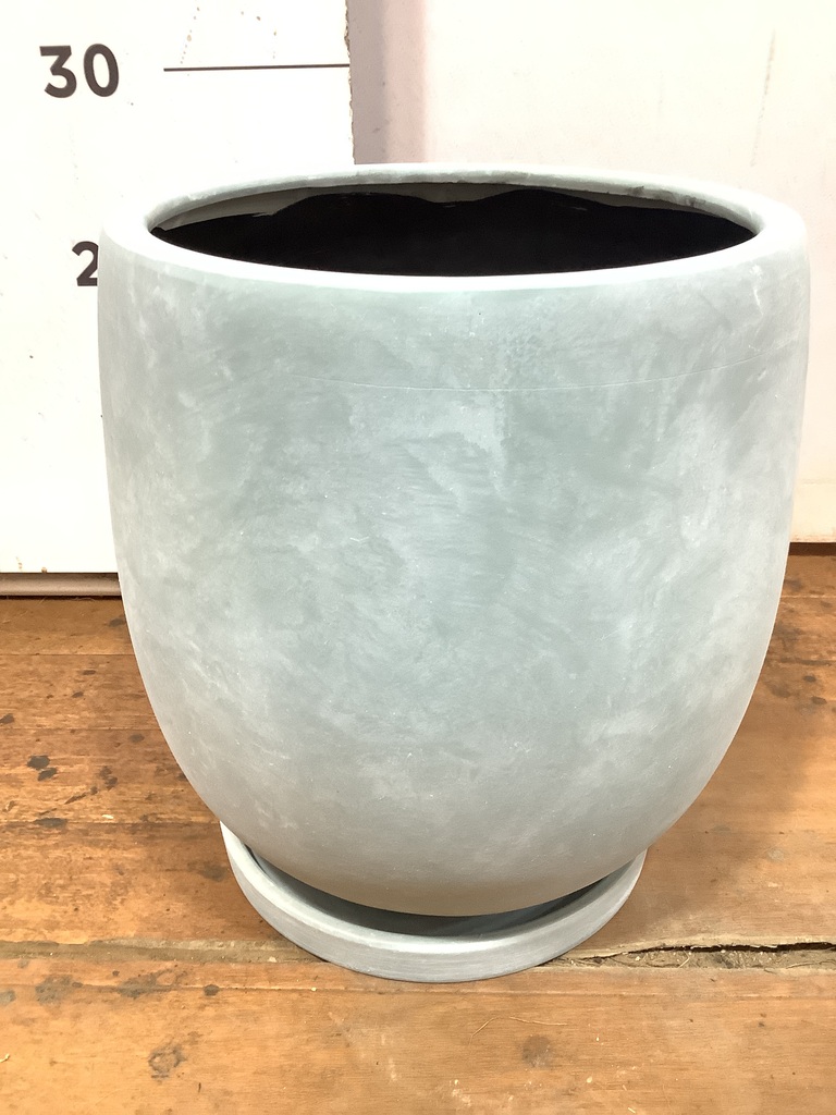 鉢カバー・植木鉢 アイルエッグ 7号鉢用 グレー #GREENPOT YJ-1126GY