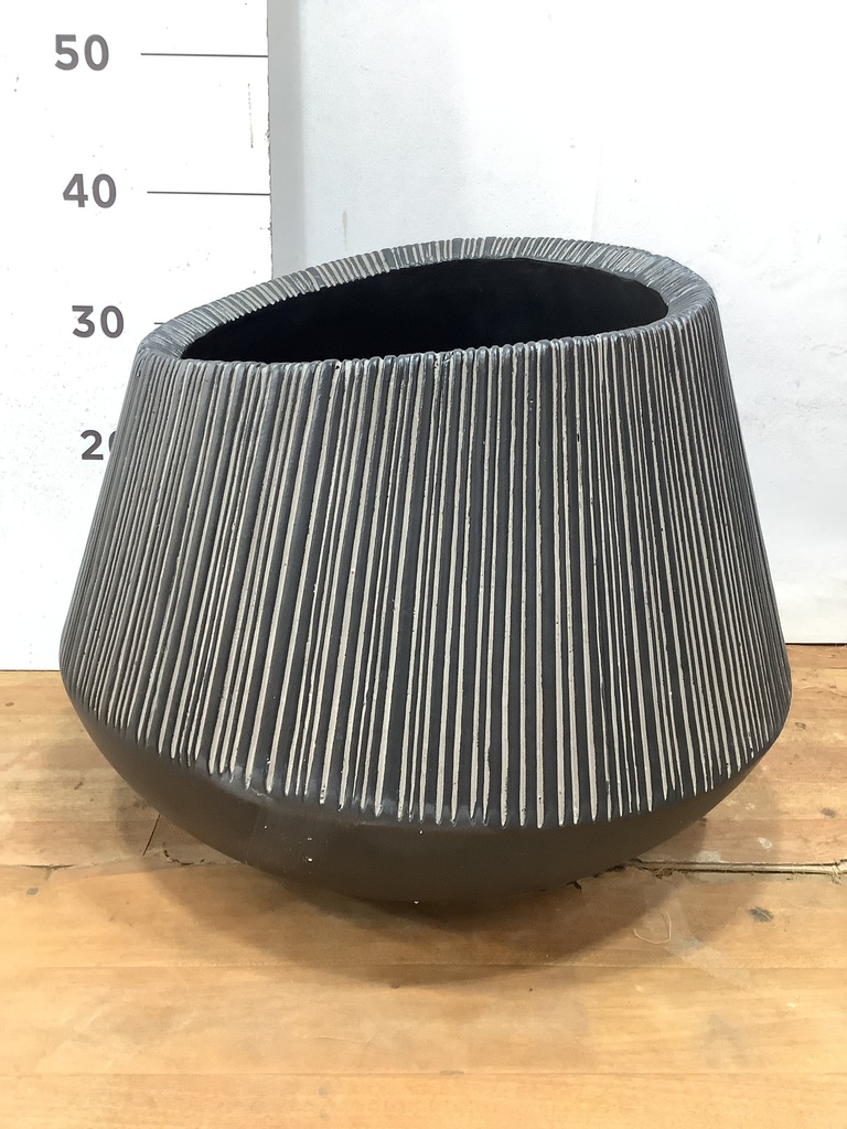 鉢カバー エディラウンド 8号鉢用 黒 #ミュールミル TL012-1LBk | 鉢