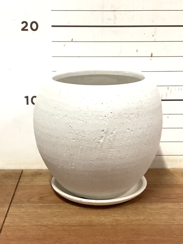 植木鉢 エッジ ボール 4号鉢用 マットホワイト #GREENPOT YJ
