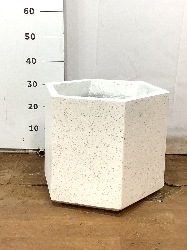 鉢カバー コーテス ヘックス 10号鉢用 ホワイトテラゾ #KONTON