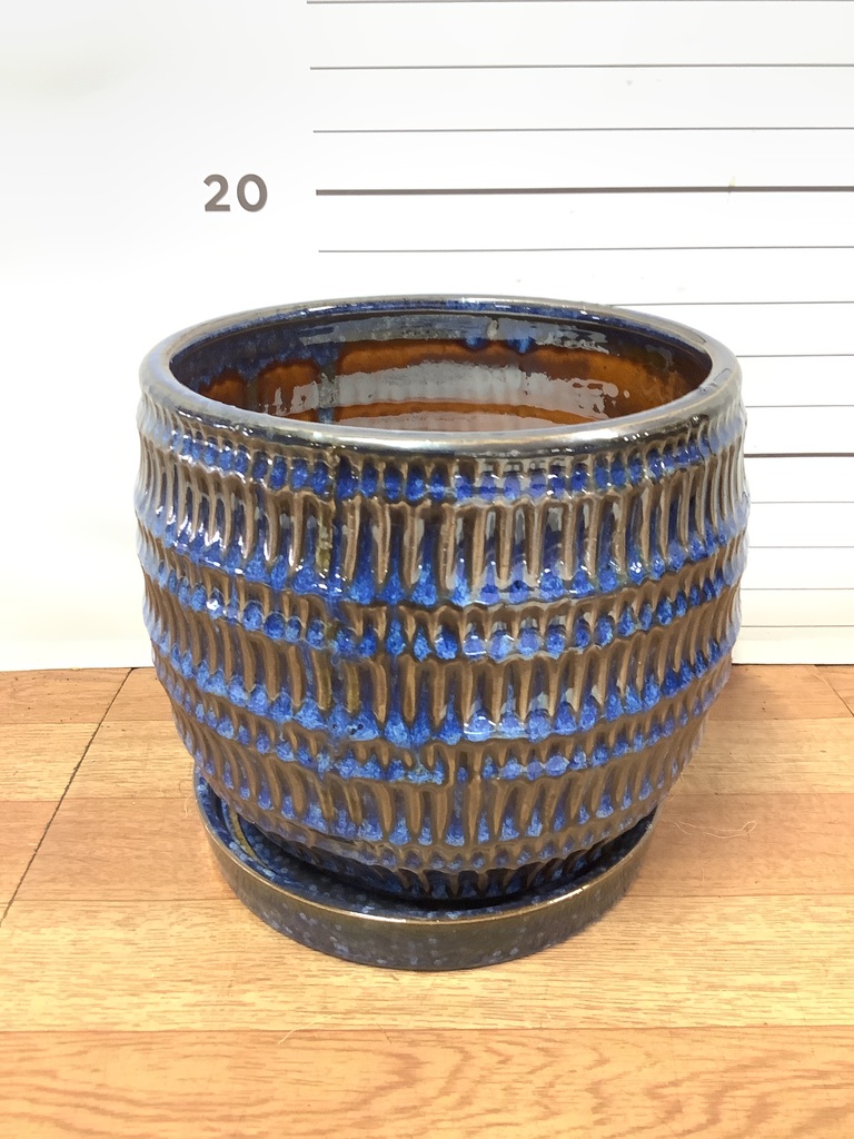 鉢カバー・植木鉢 クラッツ シノ 4号鉢用 ブルー #GREENPOT CP-2518BU