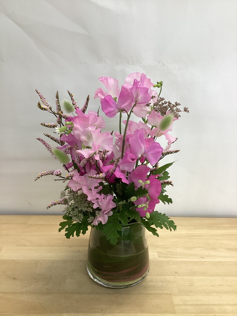 スイートピー アレンジメント ピンク M | アレンジメントならHitoHana