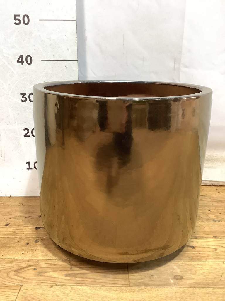 鉢カバー ビトロ エンデカ 10号鉢用 ゴールド釉 #KONTON VT-R11D13V