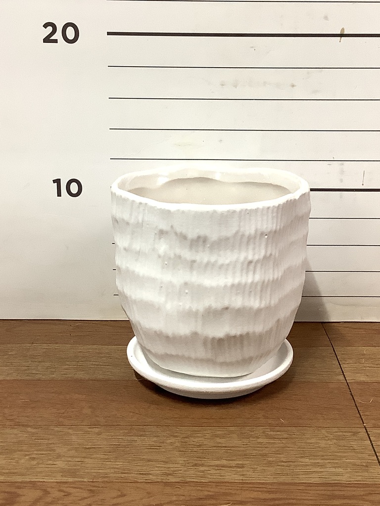 鉢カバー・植木鉢 ハピ 白 L 4号鉢用 #murmures CK-002LWh | 鉢カバー