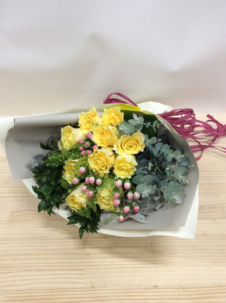 バラ 花束 イエロー M | 花束ならHitoHana(ひとはな)