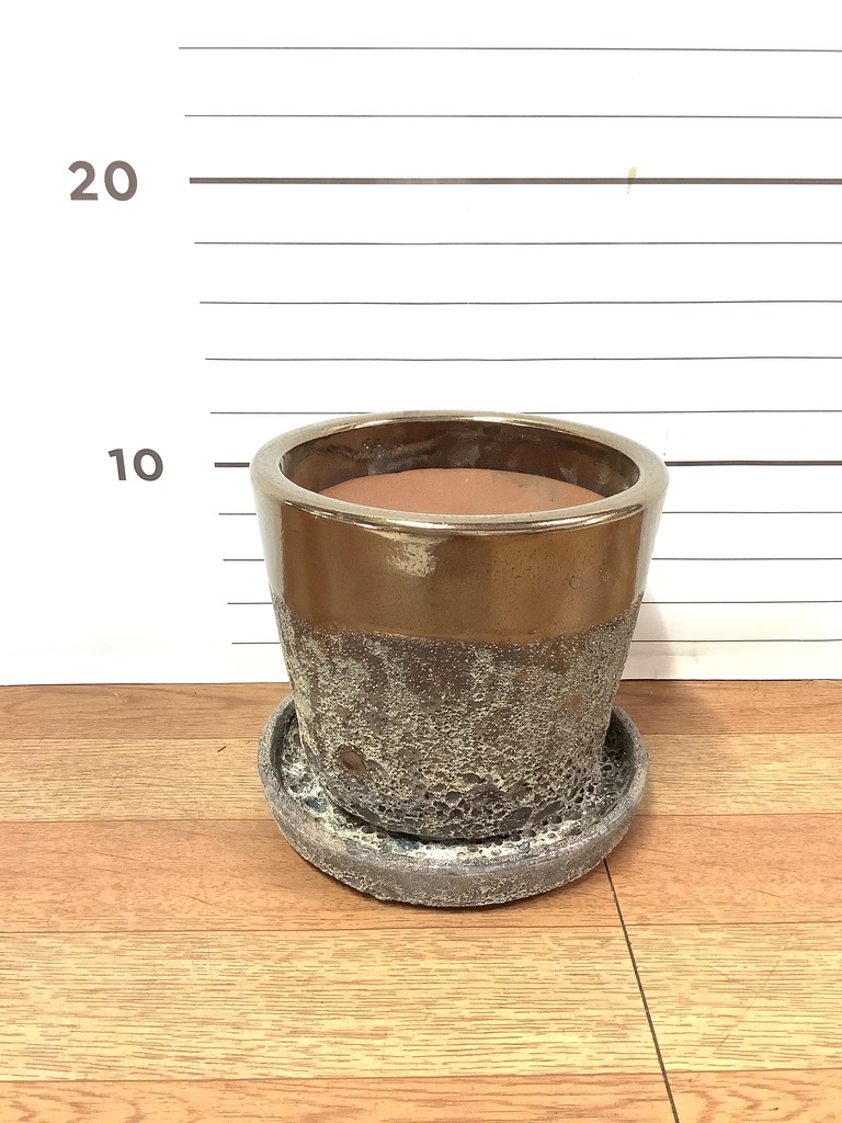 鉢カバー Halley(ハレー) ブロンズ 3号 #KONTON HL-001C12P | 鉢カバー