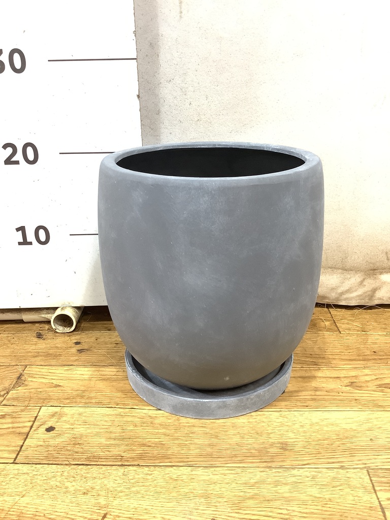 鉢カバー・植木鉢 アイルエッグ 6号鉢用 ブラック #GREENPOT YJ-1121BK