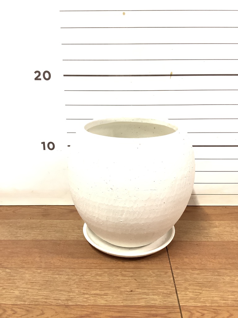 植木鉢 エッジ ボール 4号鉢用 マットホワイト #GREENPOT YJ-0416WH