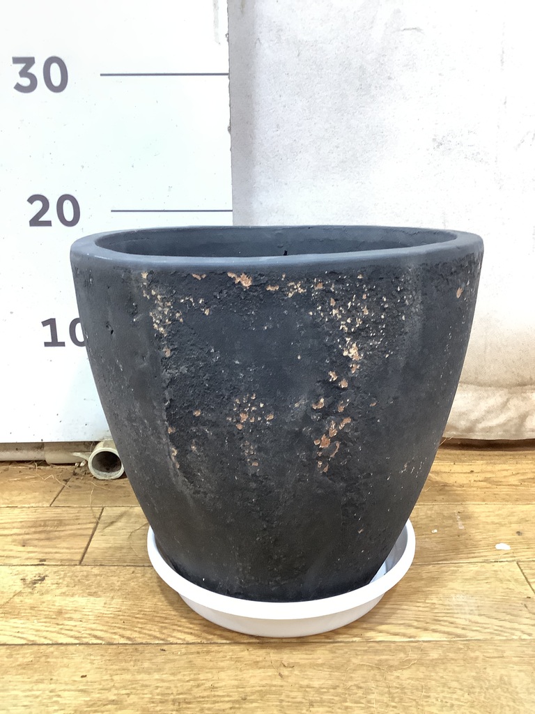 鉢カバー フリットエッグ 6号鉢用 アンティークブラック #GREENPOT EB