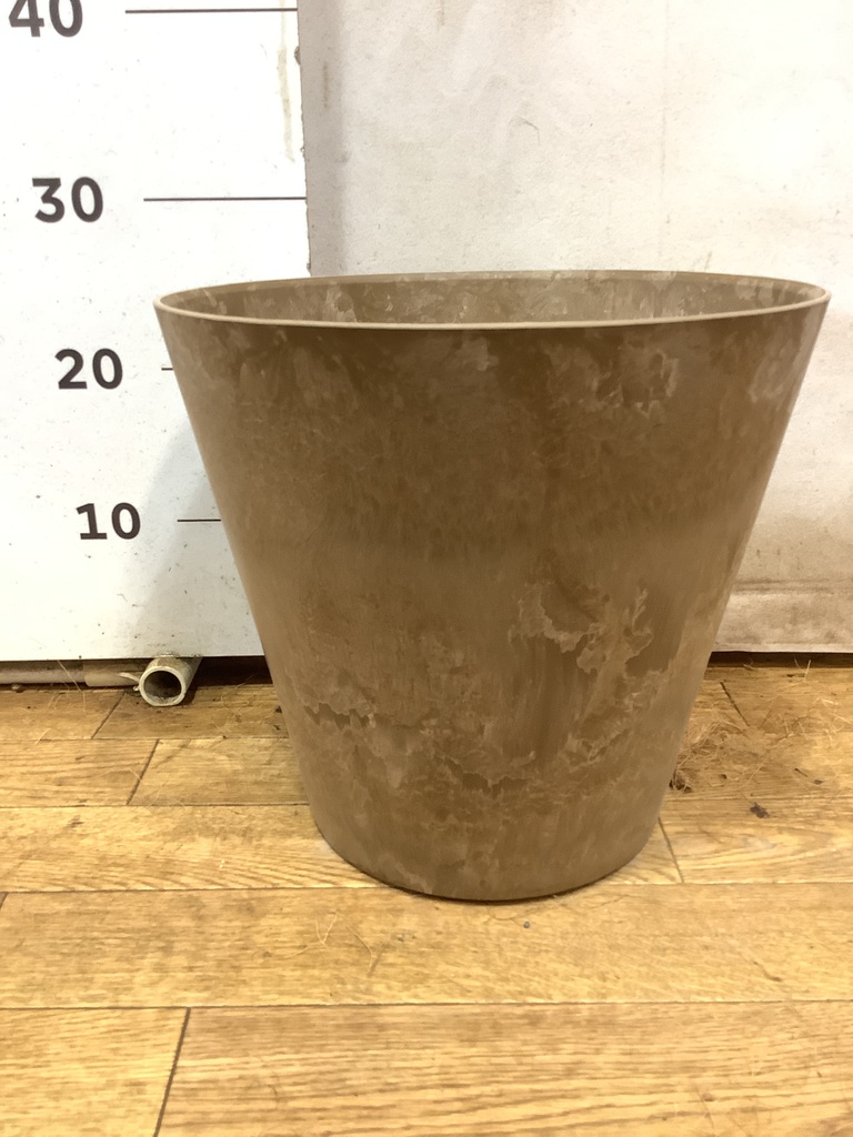 【smm.toypoo出品】ストーン調 鉢カバー 木製スタンド付き 鉢カバー アートストーン ラウンド 7号鉢用 ベージュ #GREENPOT AS