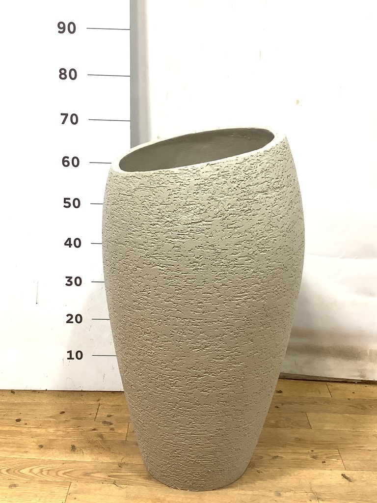 HitoHana ８号鉢カバー エコストーン おしゃれ 観葉植物用 鉢カバー Eco Stone（エコストーン）トールタイプ8号鉢用 Light Gray