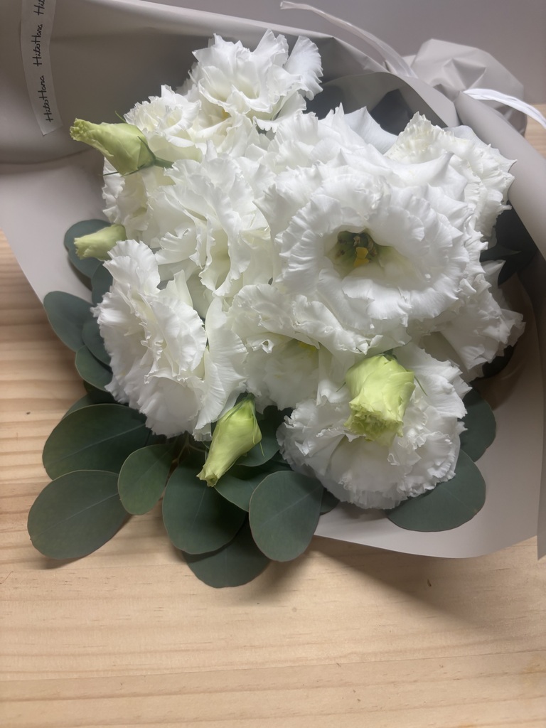 産地直送 トルコキキョウ花束 ホワイト（12輪入り）／佐賀 KOMATSU