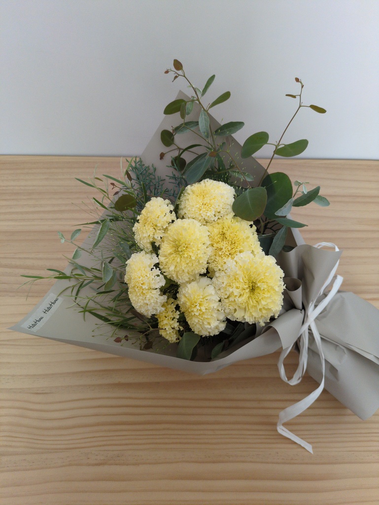 産地直送 秋の草花ミックス 花束 オレンジ／長野 おかめ農園からお届け