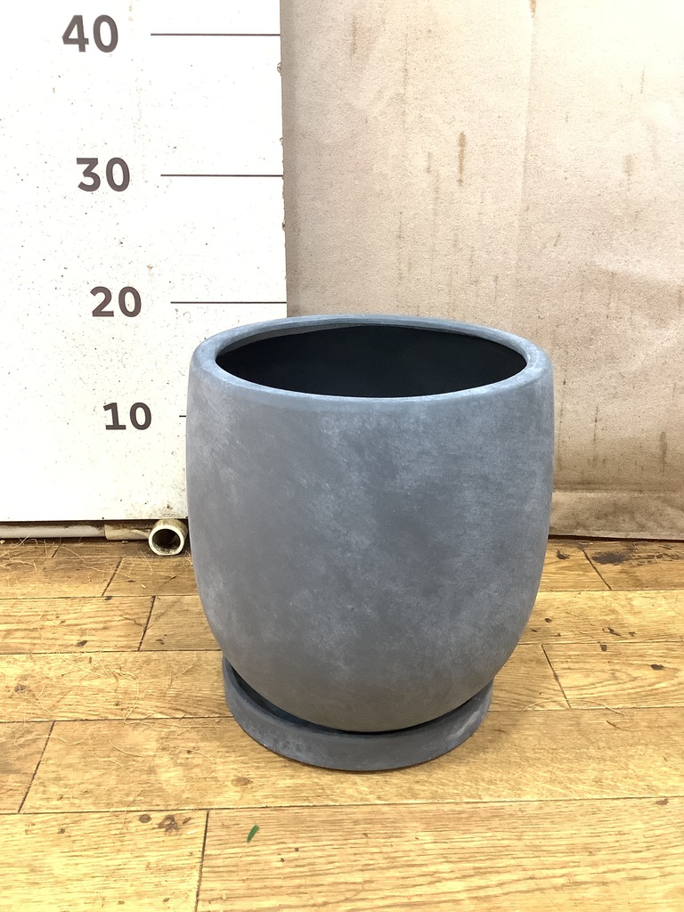 鉢カバー・植木鉢 アイルエッグ 6号鉢用 ブラック #GREENPOT YJ-1121BK