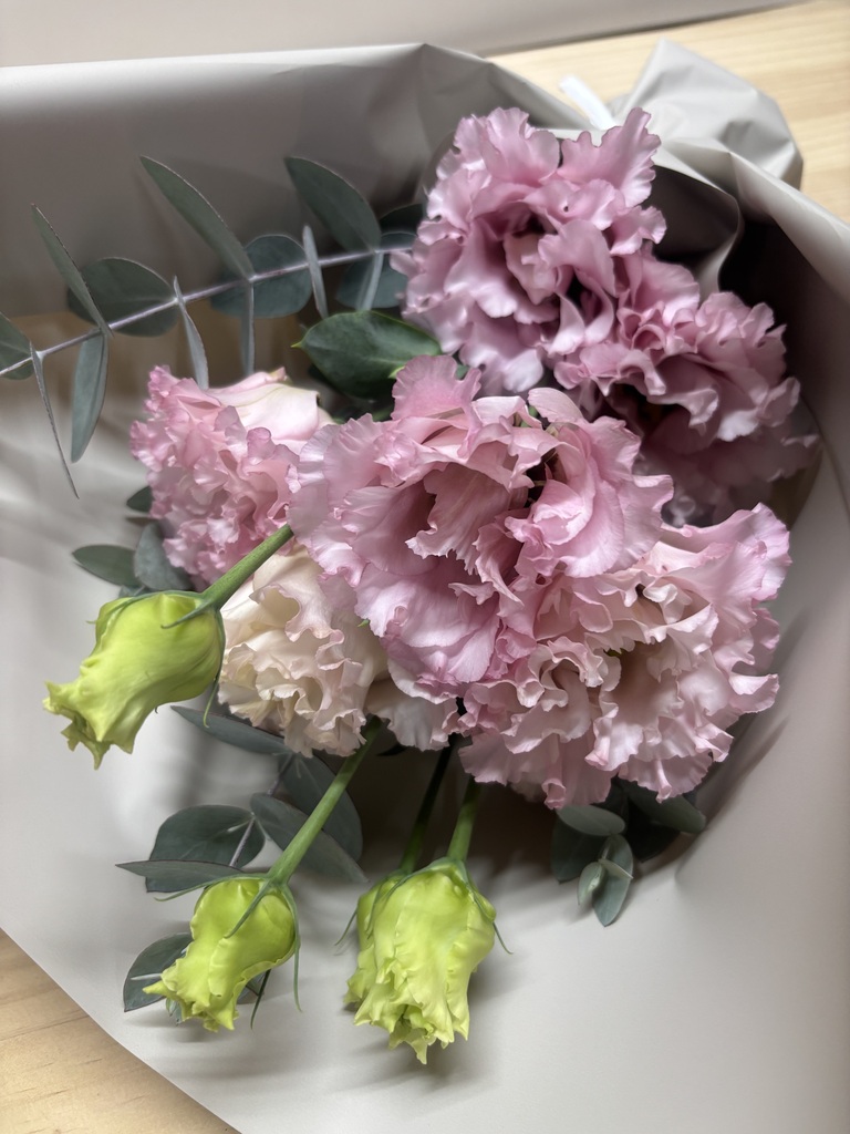 産地直送 トルコキキョウ花束 ピンク（6輪入り）／佐賀 KOMATSU FLOWER