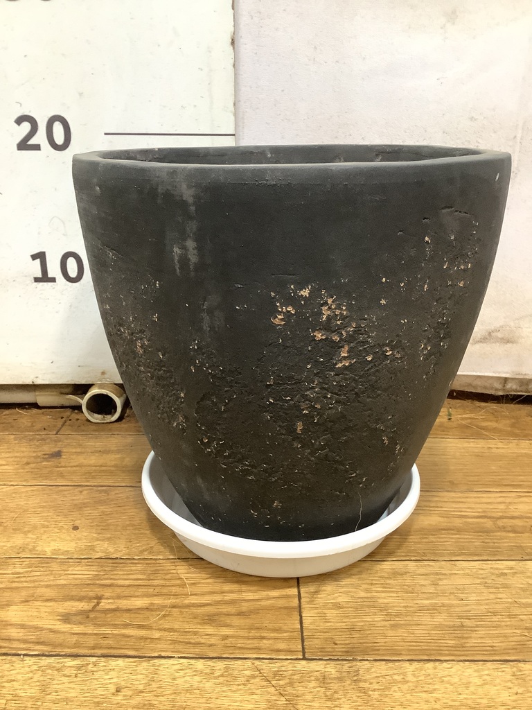 鉢カバー フリットエッグ 6号鉢用 アンティークブラック #GREENPOT EB