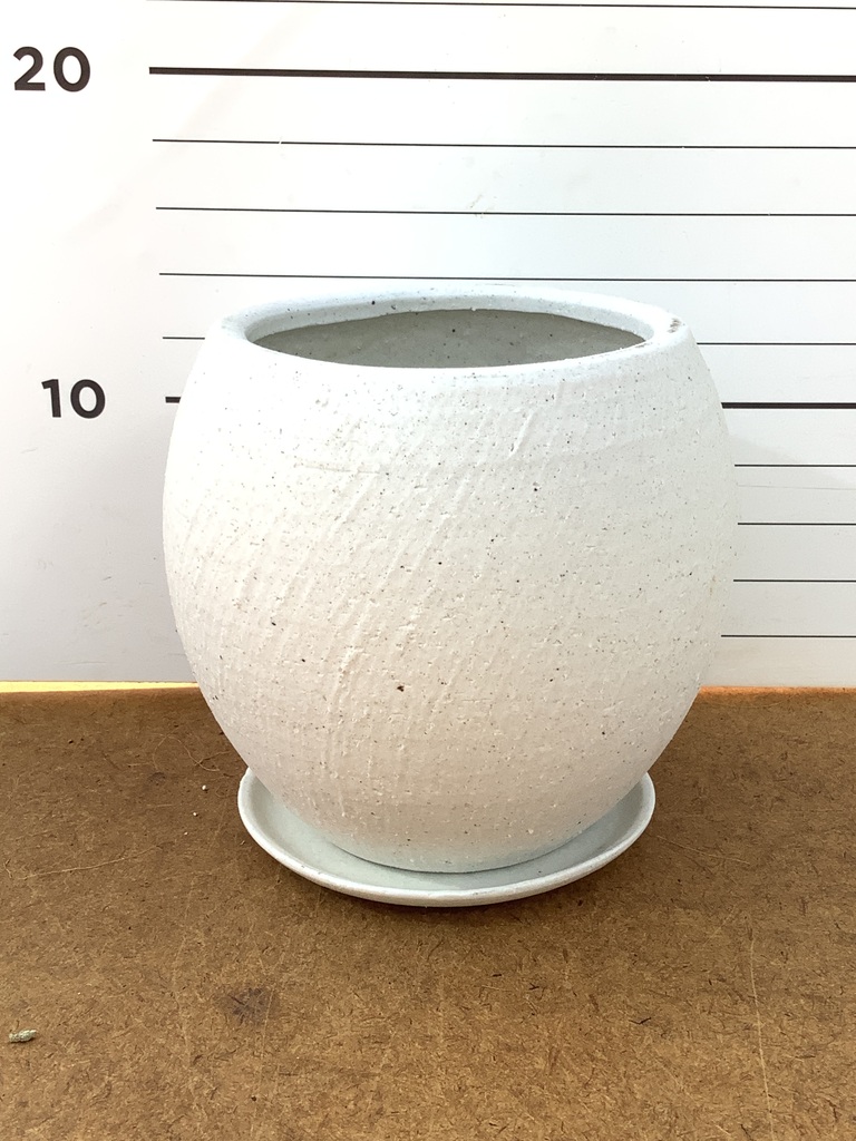 植木鉢 エッジ ボール 4号鉢用 マットホワイト #GREENPOT YJ-0416WH