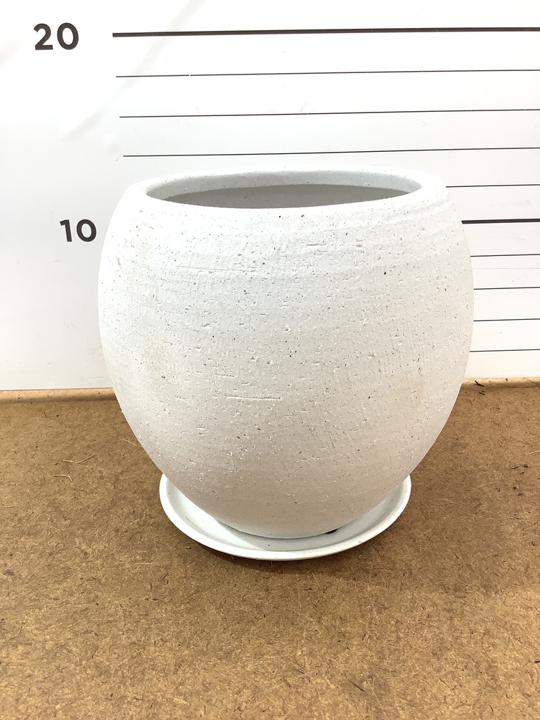 植木鉢 エッジ ボール 4号鉢用 マットホワイト #GREENPOT YJ-0416WH