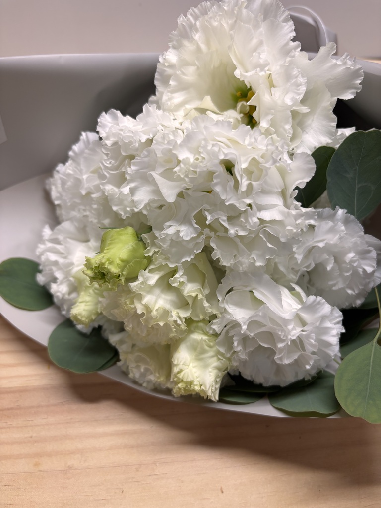 産地直送 トルコキキョウ花束 ホワイト（12輪入り）／佐賀 KOMATSU