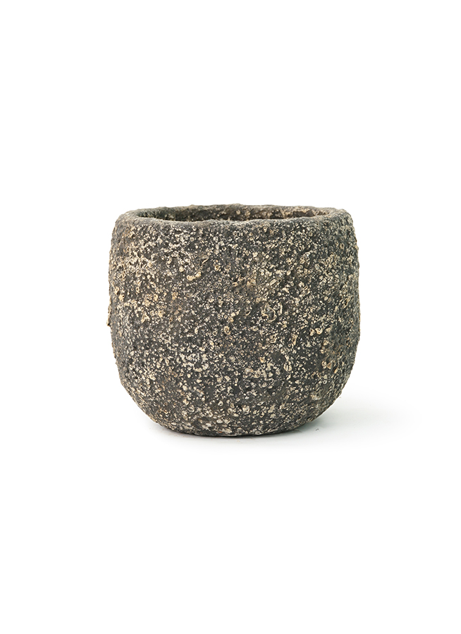 インド石の鉢 鉢カバー Coral Pot (コーラルポット) 6号鉢用 ブラック #stem