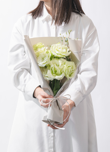 産地直送 トルコキキョウ花束 グリーン（12輪入り）／佐賀