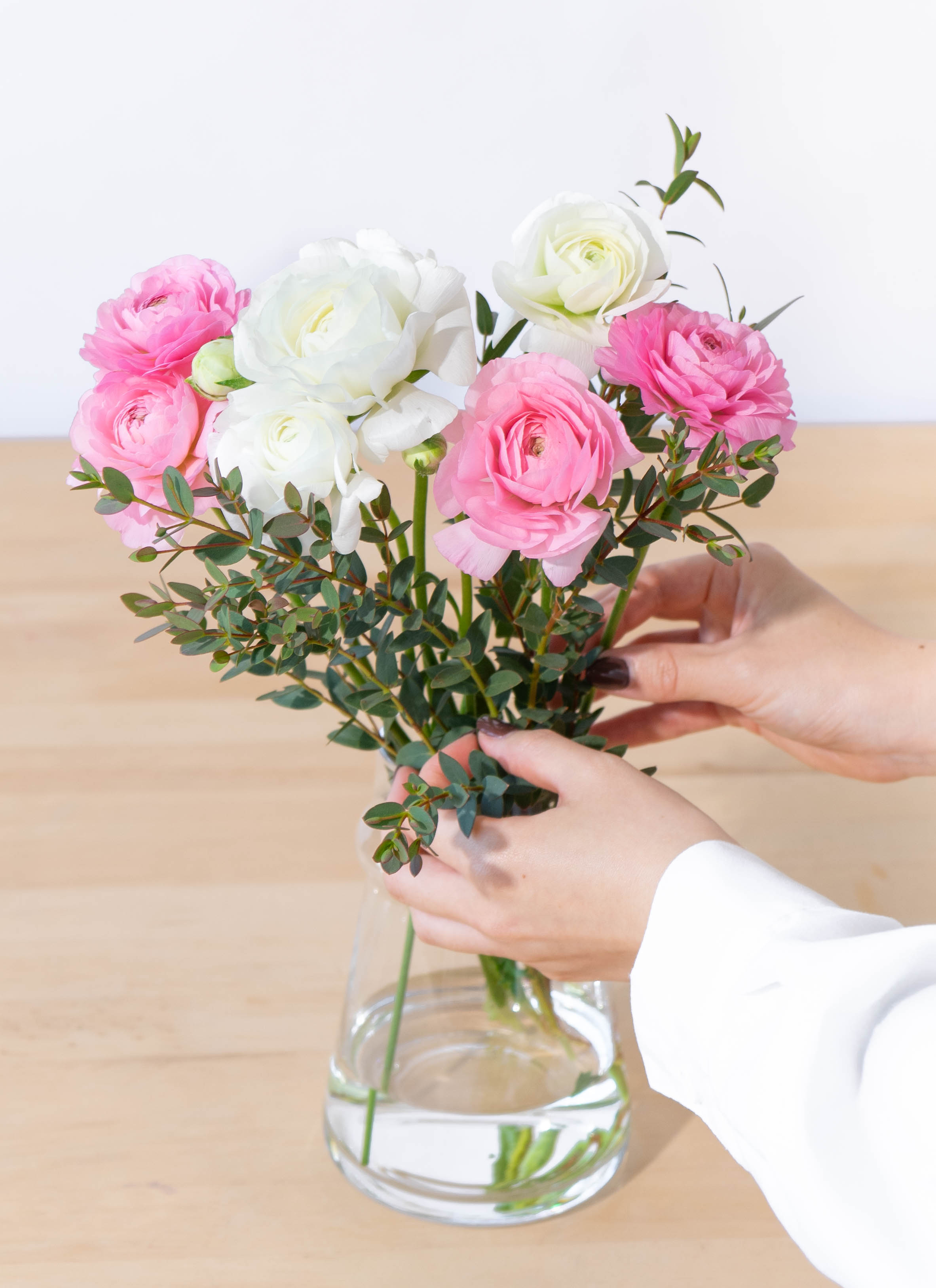 産地直送 ラナンキュラス 花束 ピンク・ホワイト／福島 hinatabaからお