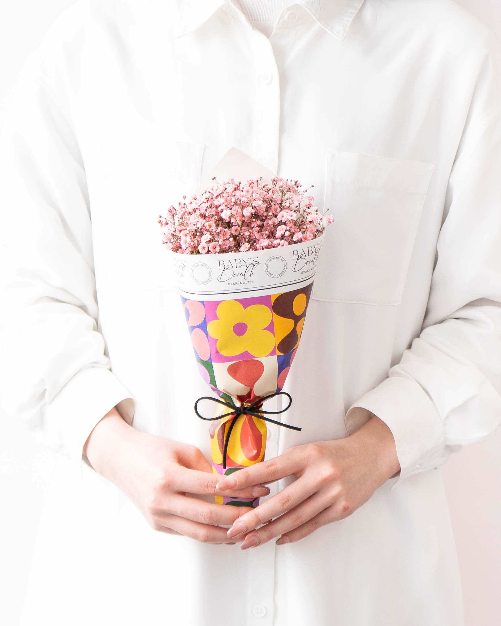 産地直送 かすみ草 花束 Baby's breath BOX サーモンピンク