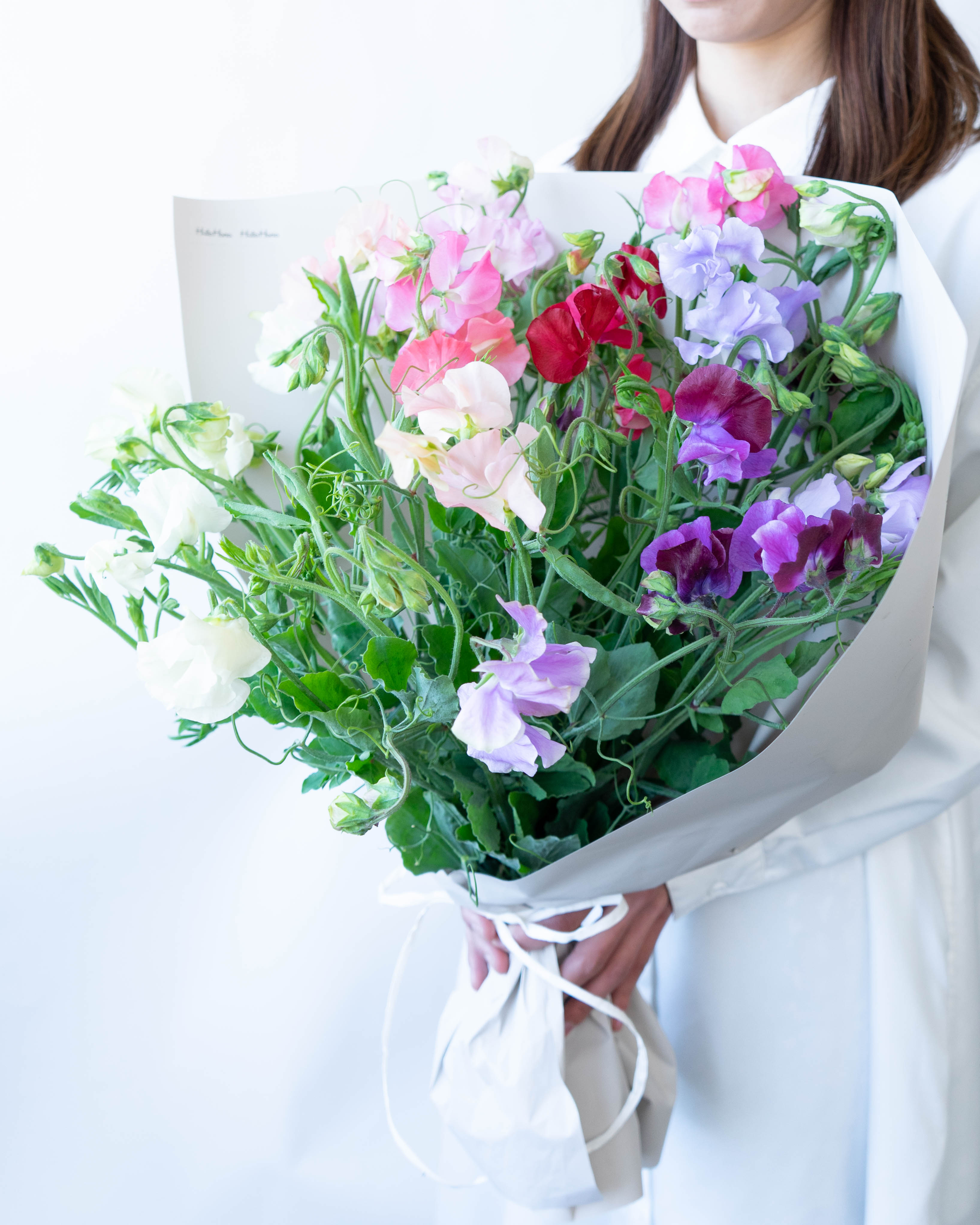 産地直送 枝切スイートピー 花束 ミックス 産直箱 ラッピングあり（15
