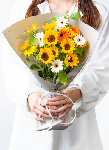 花農家直送！！ガーベラ、ひまわり、ケイトウ、クルクマ❀ ds-kanai-gerbera-sunflower-