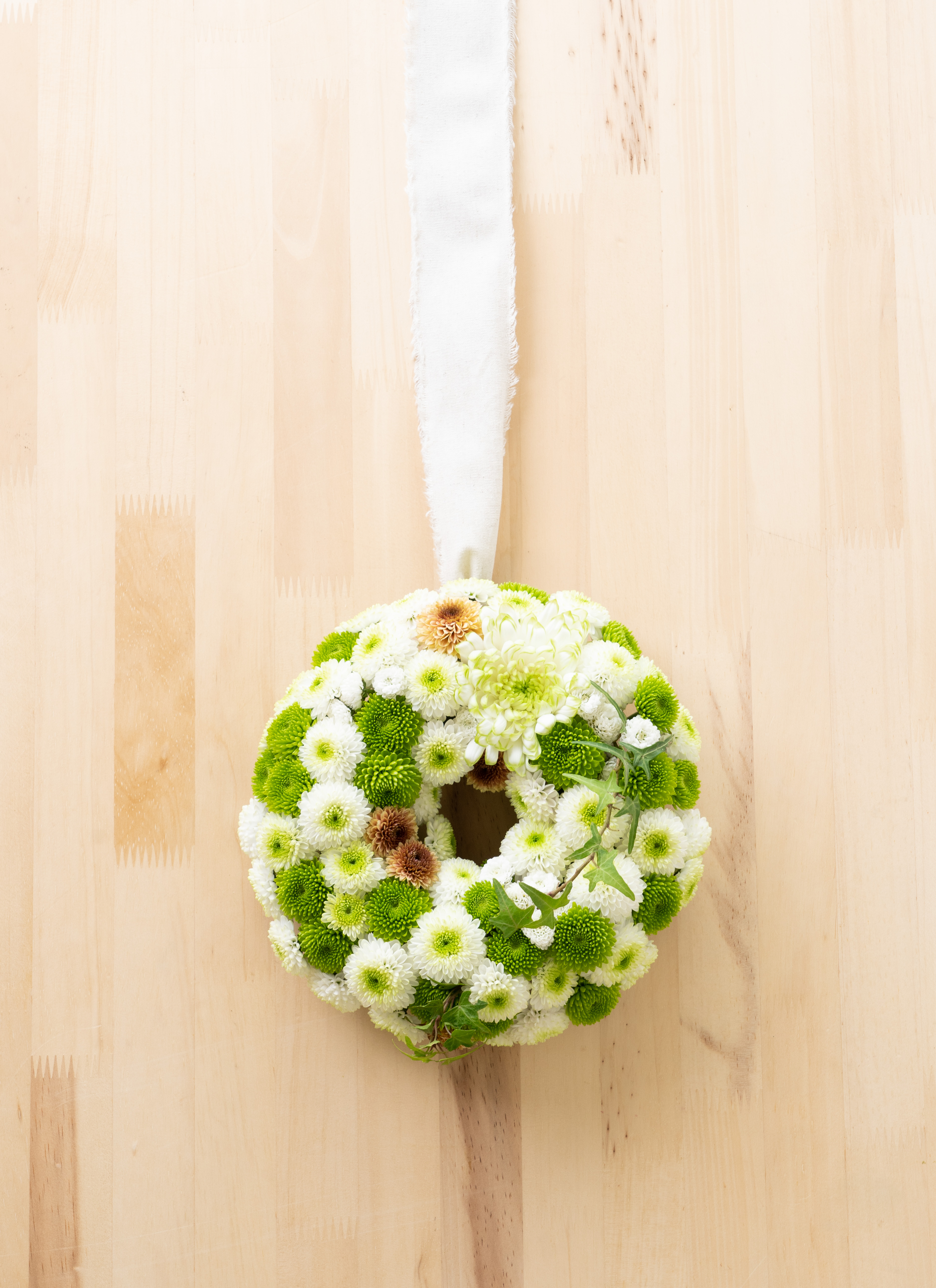 産地直送 マムリース 手作りキット ホワイト＆グリーン S／愛知