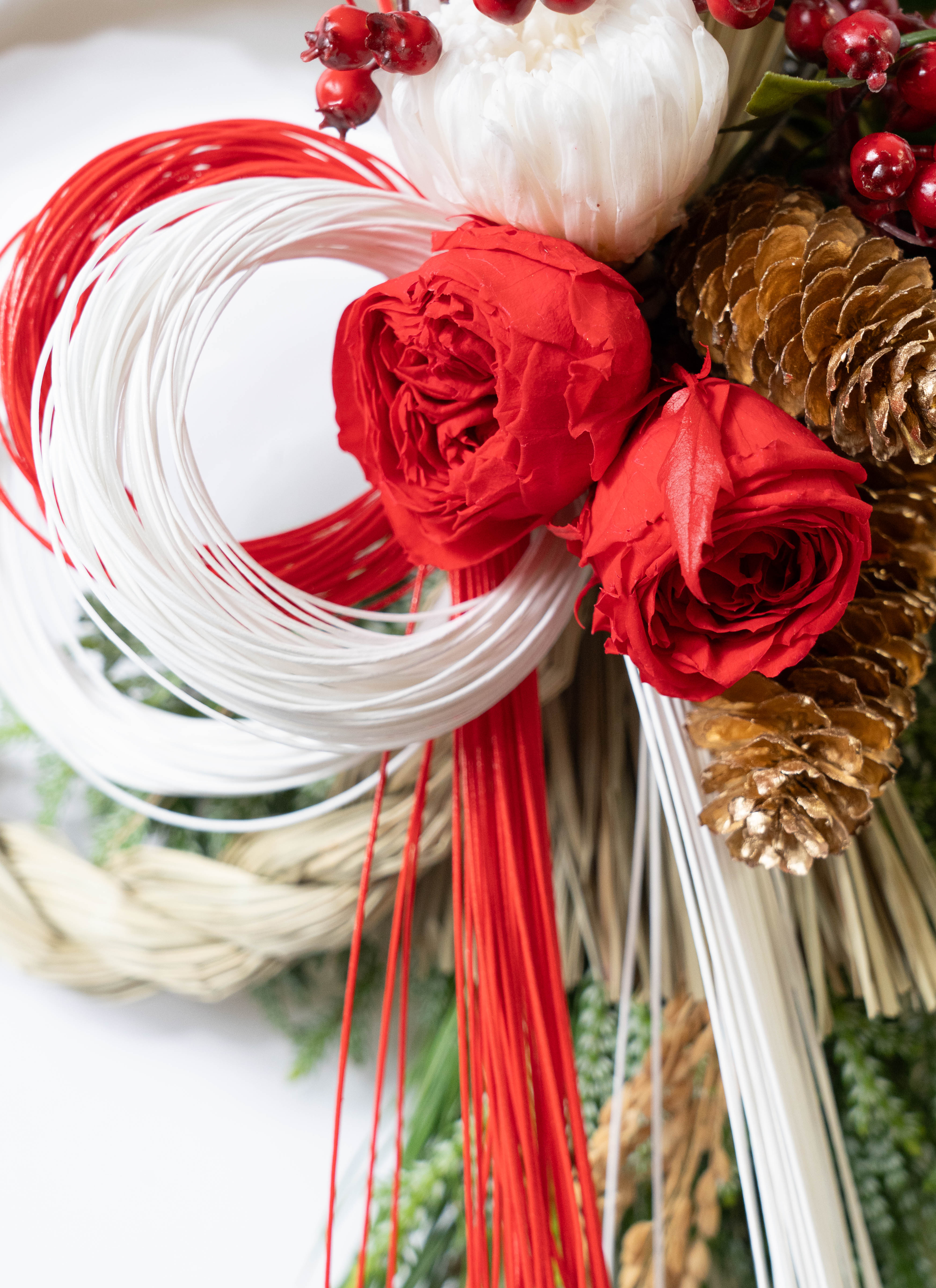 しめ縄 赤水引のてづくりお正月飾り M | しめ縄ならHitoHana(ひとはな)