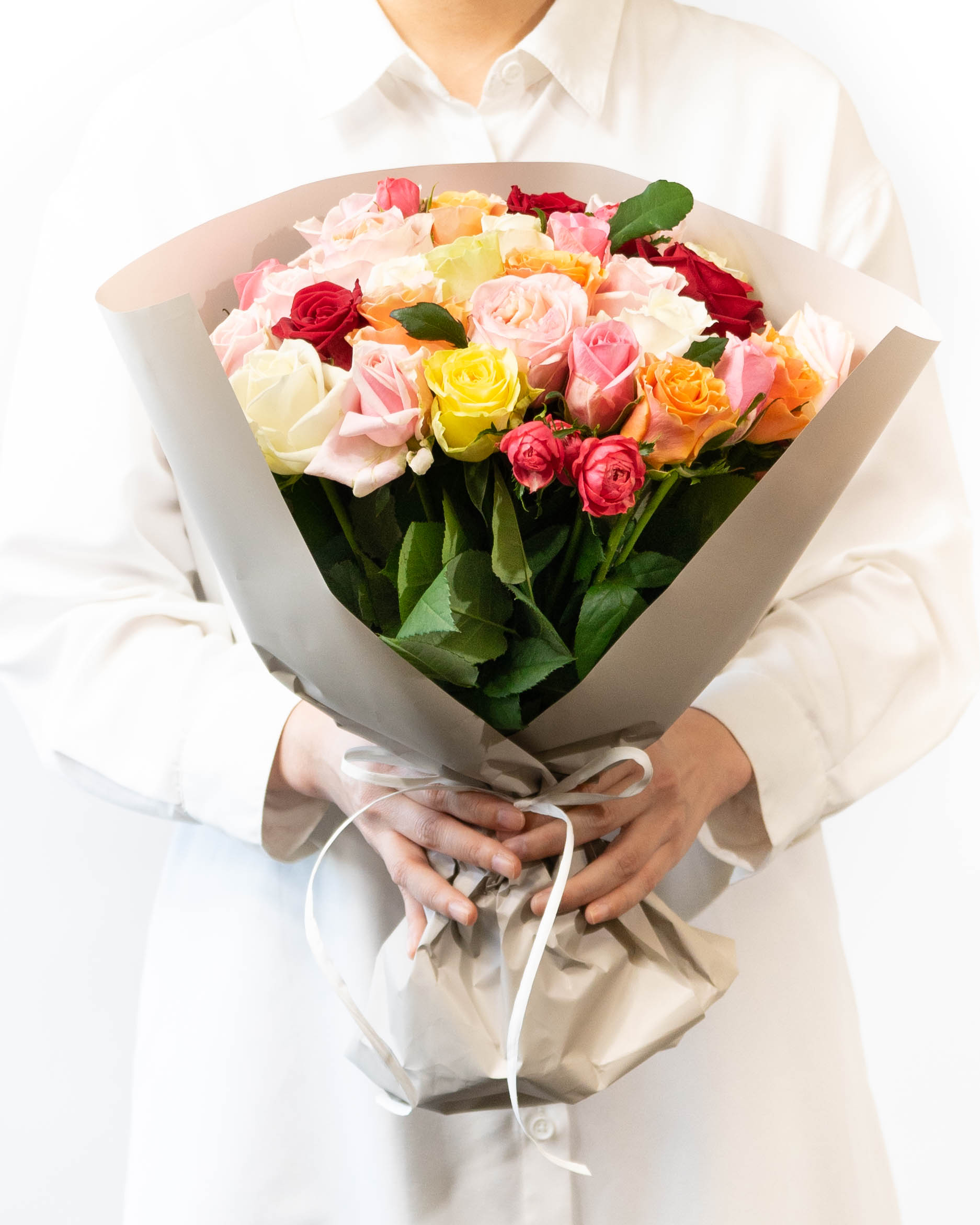 産地直送 バラ花束 ミックスおまかせ（30本入り）／愛知 榊原薔薇園