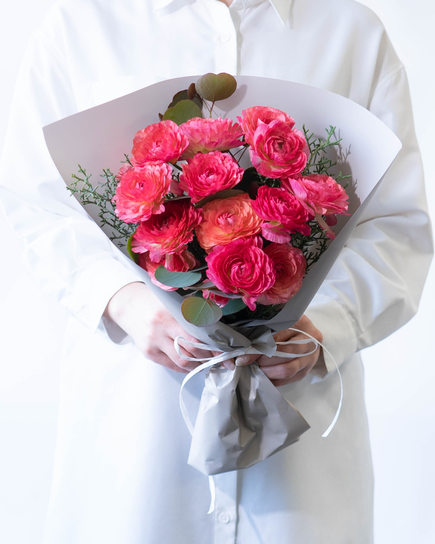 産地直送 ラナンキュラス 花束 ピンク M／福岡 コスモファーム野口から