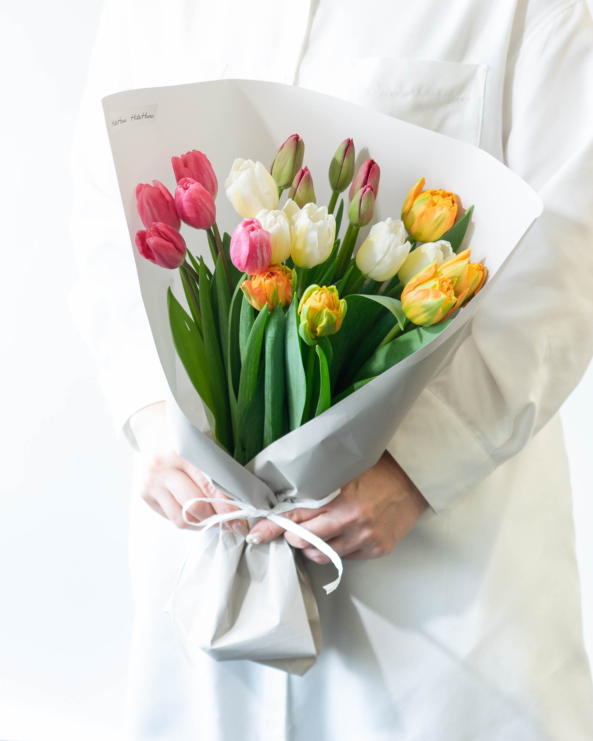 産地直送 チューリップ アソート 4品種×5本（ラッピング付き）／新潟