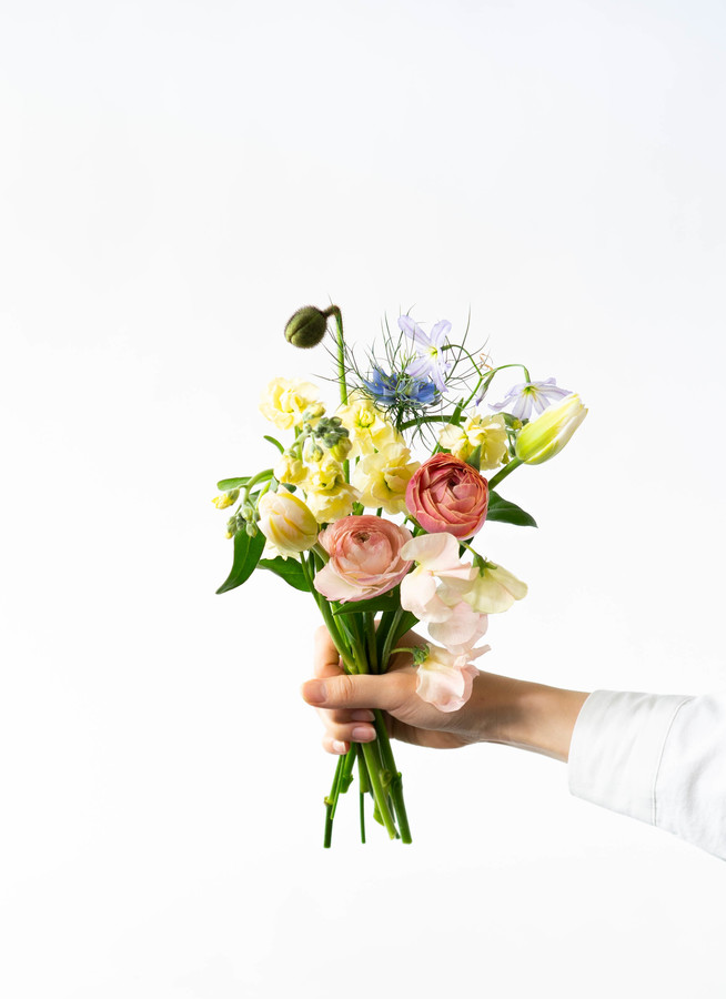 数量限定】7種の春のお花が入った季節の彩りカラフルブーケ S （ご自宅 