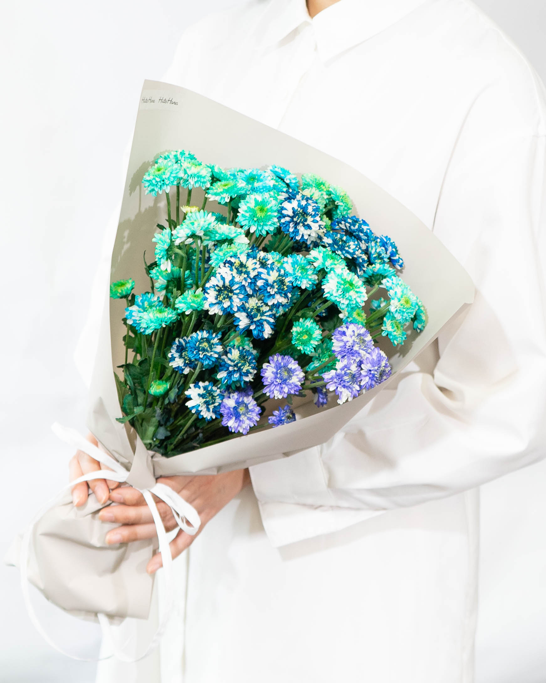 産地直送 カラーリングマム 花束 おまかせスプレーマム ブルー